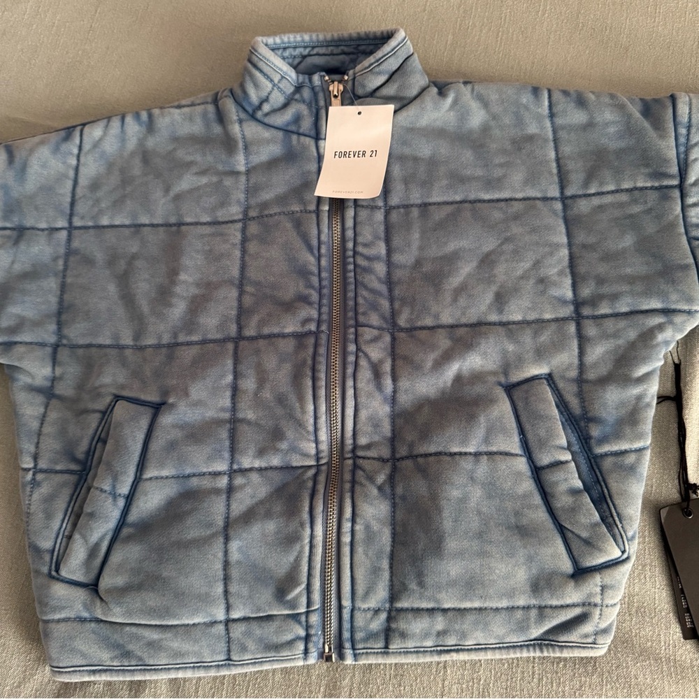 Kids Forever 21 quilted zip up jacket